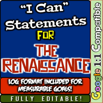 Preview of Renaissance "I Can" Statements & Learning Goals! Log & Measure Renaissance Goals