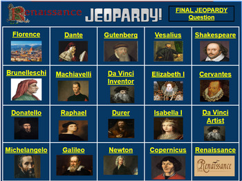 Preview of Renaissance Jeopardy