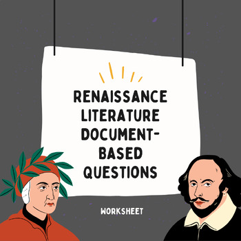 Preview of Renaissance Literature Document-Based Questions (DBQ, Scaffolded Work)