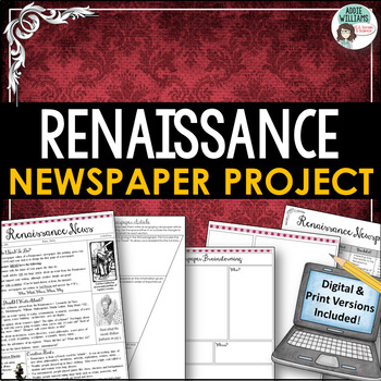 Preview of Renaissance Newspaper Activity - Print & Digital 