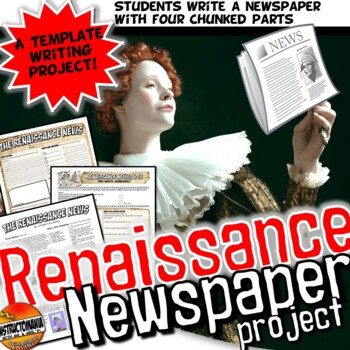 Preview of Renaissance Newspaper with Pre-write & Template ALL TEXTS FUN