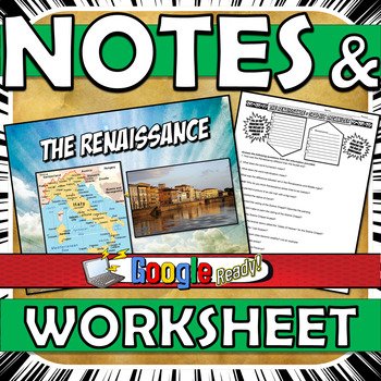 Preview of Renaissance PowerPoint Notes with Worksheet or Graphic Organizer