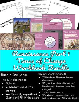 Preview of Renaissance Part 1 - Times of Change - Workbook Bundle (Grade 8 Social Studies)