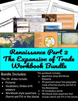 Preview of Renaissance Part 2 - The Expansion of Trade - Workbook Bundle (with tests!)