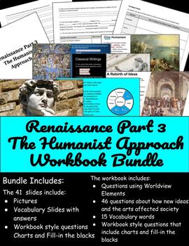 Preview of Renaissance Part 3 - The Humanist Approach - Workbook Bundle