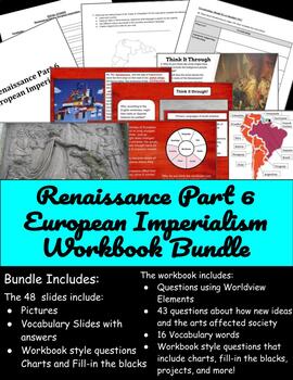 Preview of Renaissance Part 6 - European Imperialism - Workbook Bundle