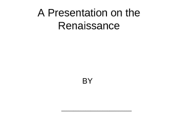 Preview of Renaissance Powerpoint