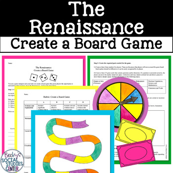 Preview of The Renaissance Project Create a Board Game