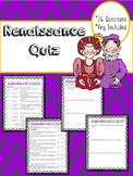 Renaissance Quiz- Covers key points- matching, true/false,
