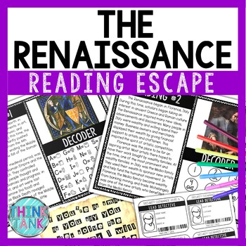 Preview of Renaissance Reading Comprehension and Puzzle Escape Room