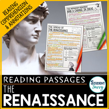 Preview of Renaissance Reading Passages - Questions - Annotations
