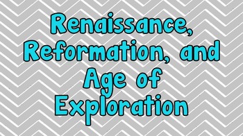 Preview of Renaissance, Reformation, and Age of Exploration Stations