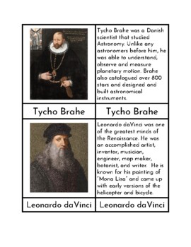 Preview of Renaissance Scientists - Three/Four Part Cards