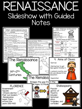 Preview of Renaissance Slideshow with Guided Notes