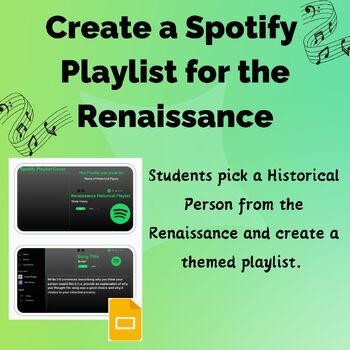Preview of Renaissance Spotify Playlist - NO PREP, Ready to use