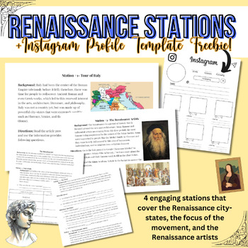 Preview of Renaissance Stations Activity + Instagram Profile Template Freebie!