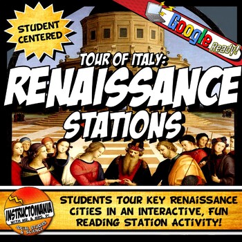 Preview of Renaissance Tour of Italy Stations Activity with Graphic Organizer Worksheets