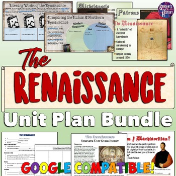 Preview of Renaissance Unit Plan Bundle: Art, Literature, History Activities & Projects