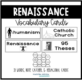 Preview of Renaissance Vocabulary + Hexagonal Cards