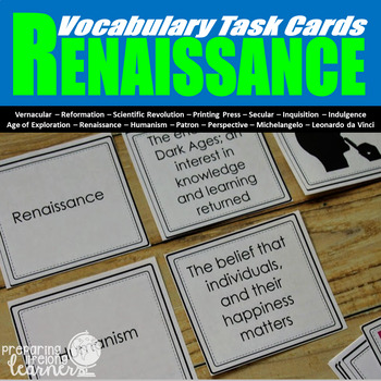 Preview of Renaissance Vocabulary Task Cards