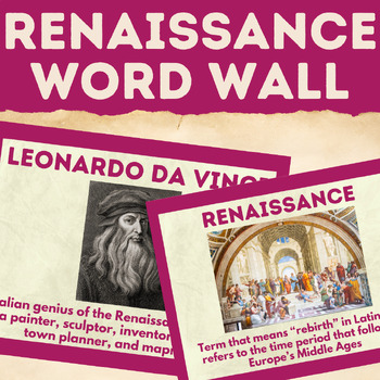 Preview of Renaissance Word Wall Cards