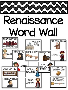 Preview of Renaissance Word Wall Includes Scientific Revolution Protestant Revolution