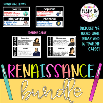 Preview of Renaissance Word Wall and Timeline Poster BUNDLE