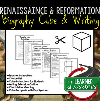 Preview of Renaissance and Reformation Activity Biography Cubes (World History)