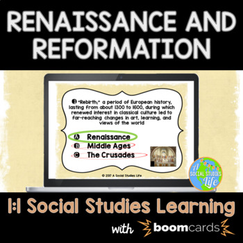 Preview of Renaissance and Reformation Boom Cards | Distance Learning