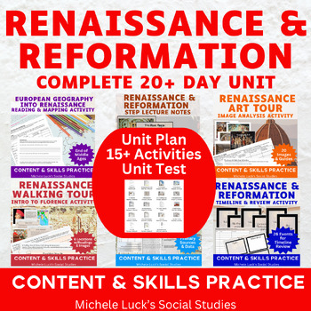 Preview of Renaissance & Reformation Complete Unit Activities Art Projects Assessments