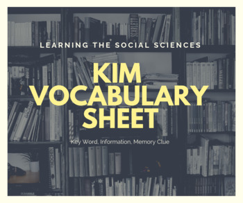 Preview of Renaissance and Reformation KIM Vocabulary Sheets