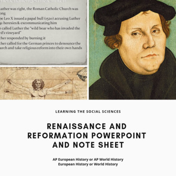 Renaissance and Reformation PowerPoint and Note Sheet | TPT