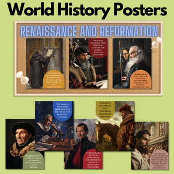 Preview of Renaissance and Reformation Printable Posters (Historical Figures with Quotes)