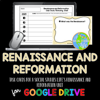 Preview of Renaissance and Reformation Task Cards DISTANCE LEARNING