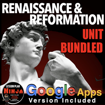 Preview of Renaissance & Reformation Unit PPTs, Guided Notes, Worksheets, Test + GoogleApps