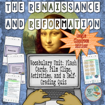 Preview of Renaissance and Reformation Vocabulary for Google and OneDrive Distance Learning