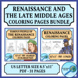 Renaissance and the Late Middle Ages Coloring Pages Bundle