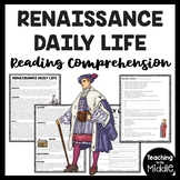 Italian Renaissance Daily Life Reading Comprehension Infor