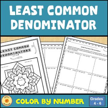 Preview of Rename Fractions with Least Common Denominator Color By Number