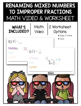 Preview of 4.NF.3: Renaming Mixed Numbers to Improper Fractions