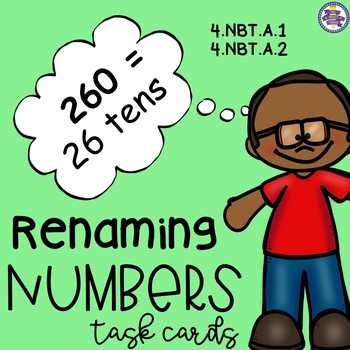 Preview of Renaming Numbers Task Cards {4.NBT.A.1} {4.NBT.A.2}