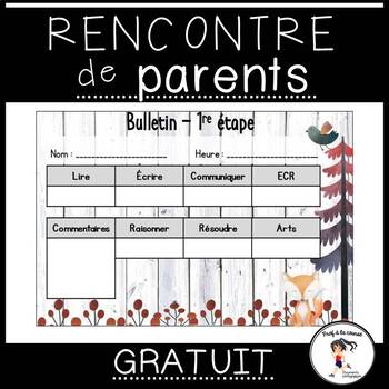 Preview of Rencontre de parents - Bulletin Bilan des étapes