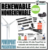 Renewable and Nonrenewable Energy PowerPoint and Activity Sheets