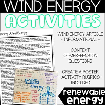 Preview of Renewable Energy Activities | WIND ENERGY | Article, Poster Project & More!