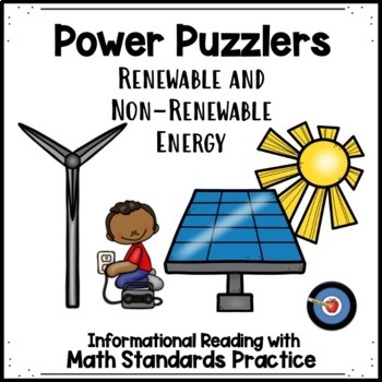 Preview of Renewable Energy Informational Text and Math Riddles: Power Puzzlers!