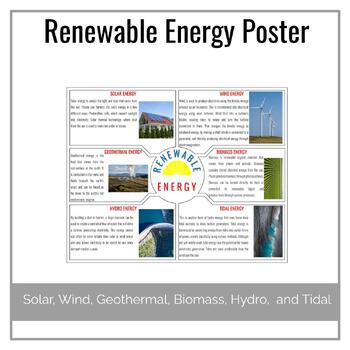 Renewable Energy Poster by Online knowledge resources | TpT