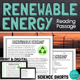 Renewable Energy Reading Comprehension Passage PRINT and DIGITAL