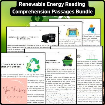 Preview of Renewable Energy Reading Comprehension Passages Bundle