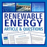 Renewable Energy Reading and Worksheet