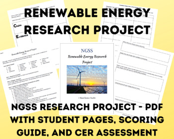 Preview of Renewable Energy Research Poster Project - PDF & Easel Version